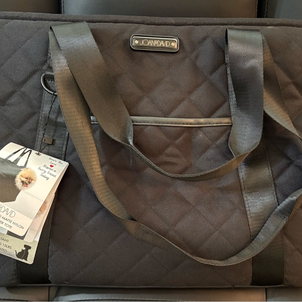 Joan & David Black Quilted Dog Carrier